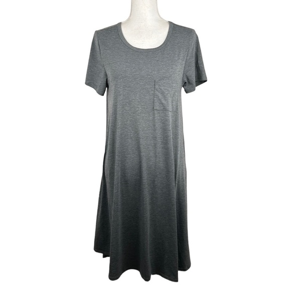 LulaRoe Charcoal Gray High Low Short Sleeve T-Shirt Dress Size XS - Picture 1 of 7